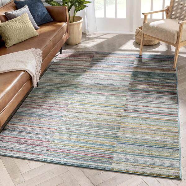Well Woven Tulsa2 Nampa Green Blue 3 Ft, 5×6 Area Rug