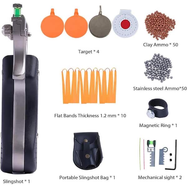 Justincity Solid Slingshot Set for Hunting Stainless Steel w/ 1