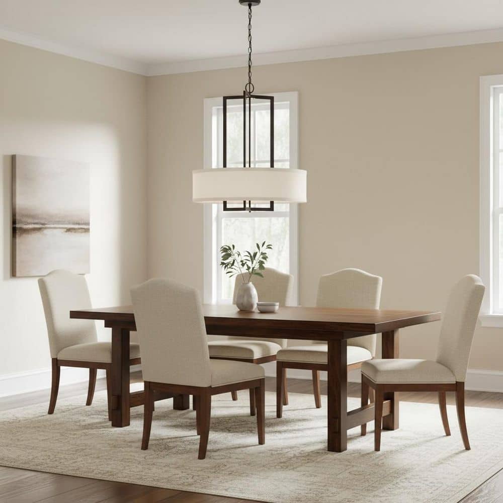 Hampton 3-Light Buckeye Bronze Shaded Mini Pendant With Off-White Linen Hardback Shade price history on PriceWatchPro