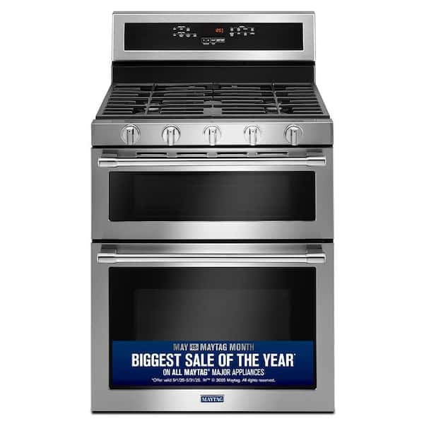 Maytag 6.0 cu. ft. Double Oven Gas Range with True Convection Oven in Fingerprint Resistant Stainless Steel