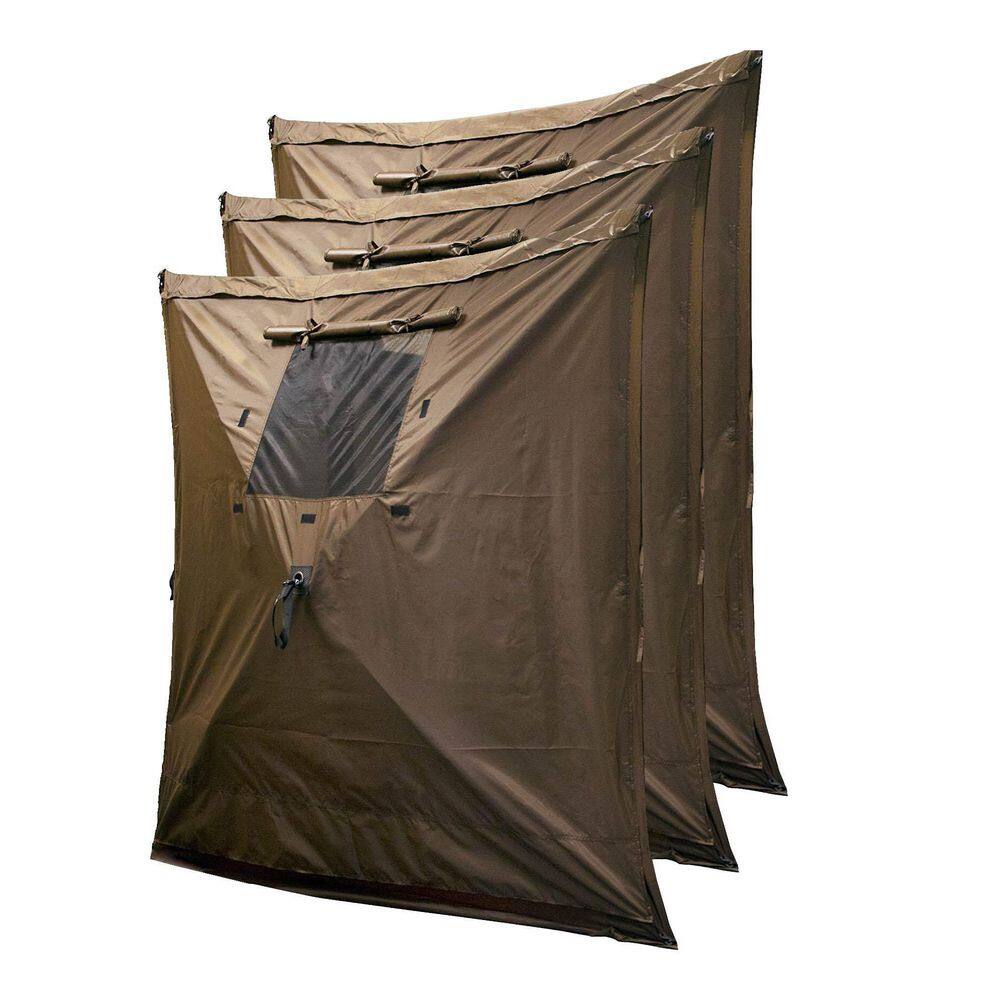 Brown 9'x9' Portable Outdoor Gazebo with Wind Panels