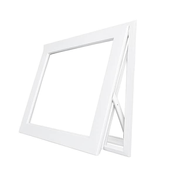 48 in. x 24 in. White Aluminum Low-E Double-Pane Clear Glass Awning Window with Screen