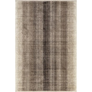 Estrella Casual Striped Fringe Brown 8 ft. x 10 ft. 2 in. Area Rug