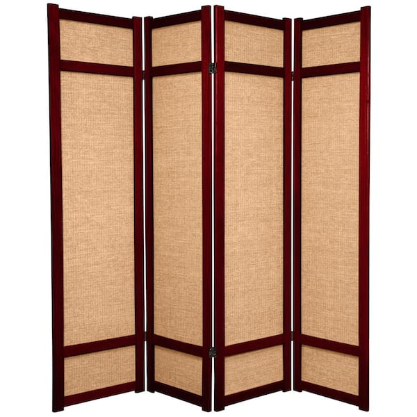 6 ft. Rosewood 4-Panel Room Divider