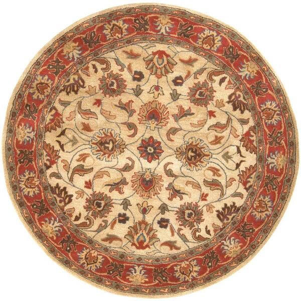 Livabliss John Beige 6 ft. x 6 ft. Round Oriental Area Rug