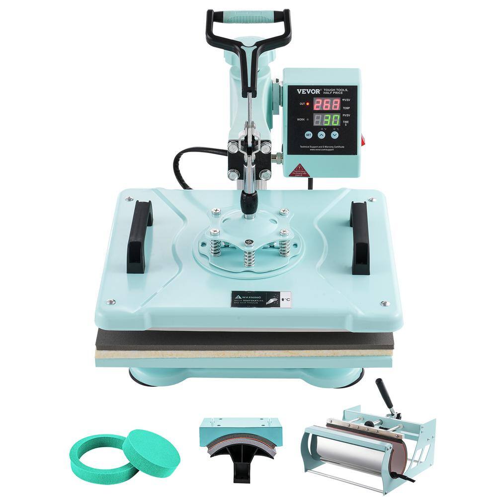 Heat Press Machine, 12 in. L x 15 in. W, 5 in 1 Heat Transfer Machine with 30 oz. Tumbler Press, 360° Swing Away price history on PriceWatchPro