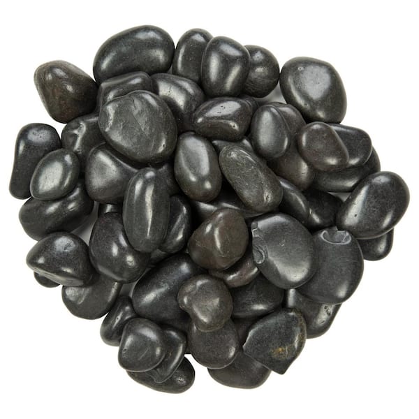 Polished Black 0.5 cu. ft . per Bag (0.25 in. to 0.75 in.) Bagged Landscape Pebbles (1 Bag/0.5 cu. ft.)