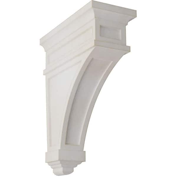 Ekena Millwork 4-1/2 in. x 13-3/4 in. x 10 in. Chalk Dust White Arlington Wood Vintage Decor Corbel
