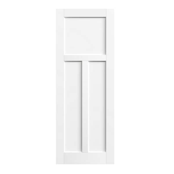 TENONER 60 in. W x 80 in. T Shaped, 3-Panel MDF, White Primed Composite, Pre-Finished Door Panel Interior Door Slab