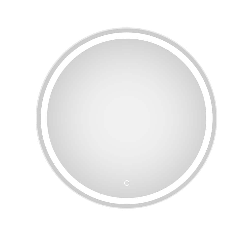 32 in. W x 32 in. H Round Frameless LED Wall Mount Dimmable Anti-Fog with B