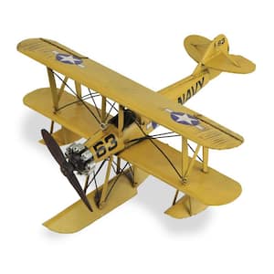 Metal Hand Painted Model Airplane Decorative Sculpture