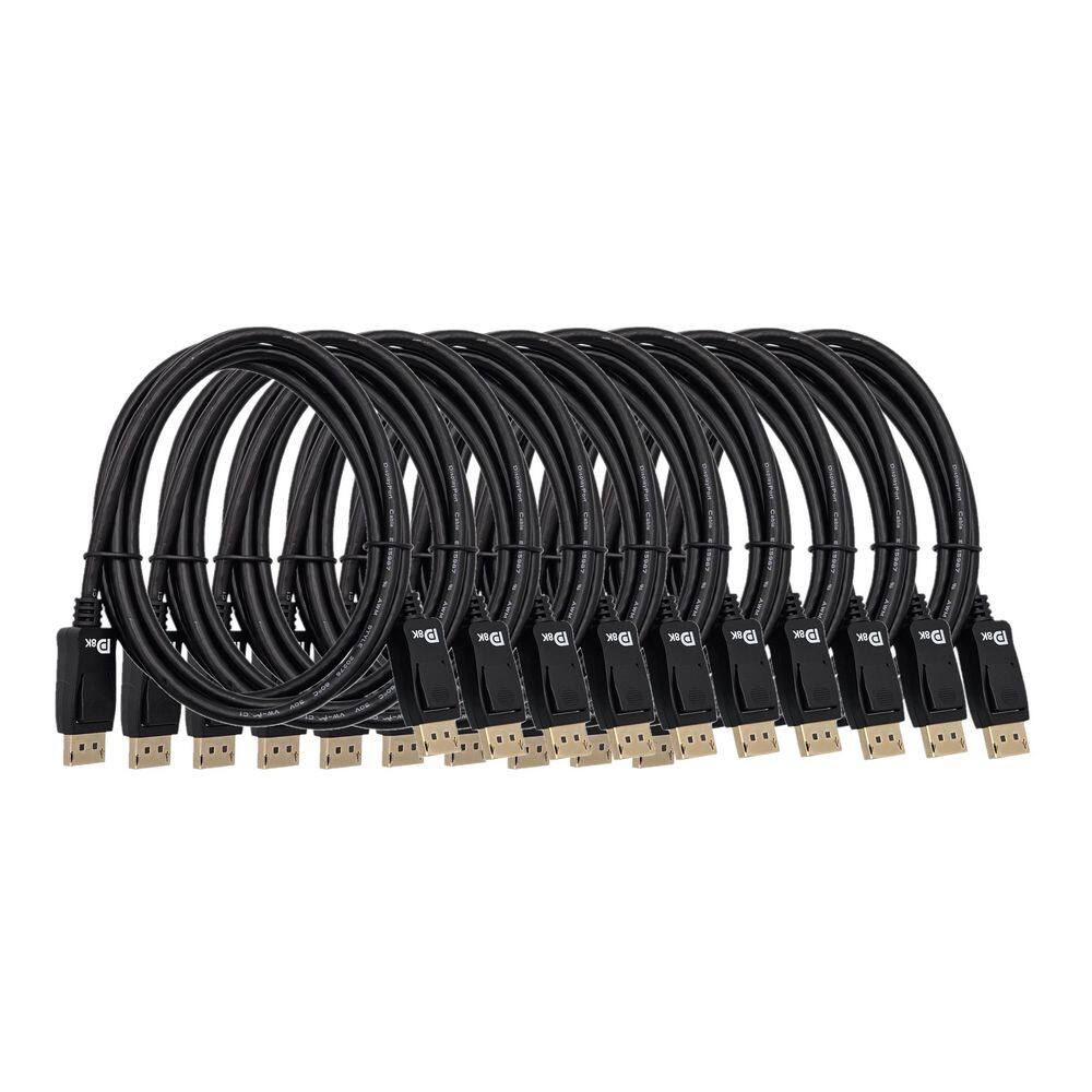 15 ft. VESA Certified DisplayPort Cable 1.4 with Latch Black (10-Pack) price history on PriceWatchPro