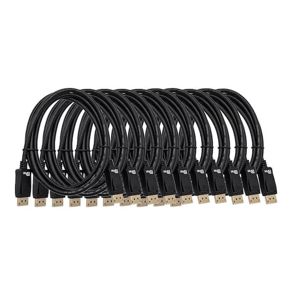 15 ft. VESA Certified DisplayPort Cable 1.4 with Latch Black (10-Pack)