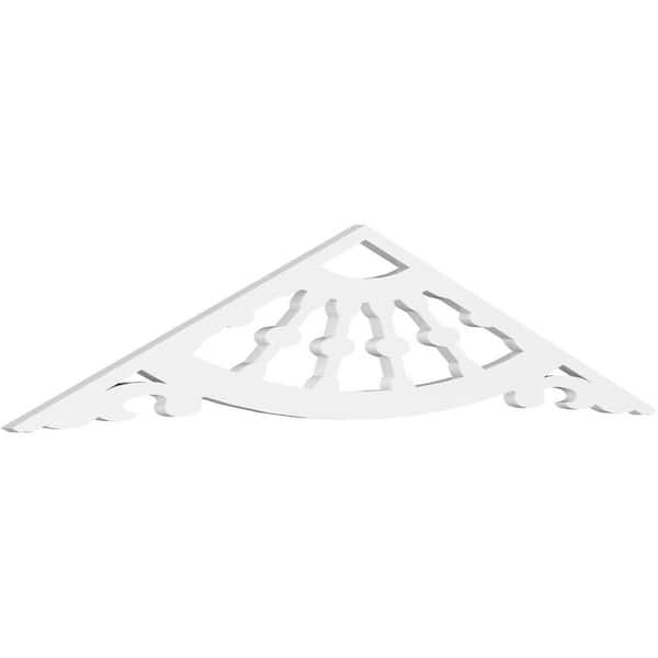 Ekena Millwork Pitch Wagon Wheel 1 in. x 60 in. x 15 in. (5/12) Architectural Grade PVC Gable Pediment Moulding
