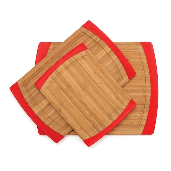 Lipper International 3-Piece Bamboo Slip Resistant Cutting Board Set