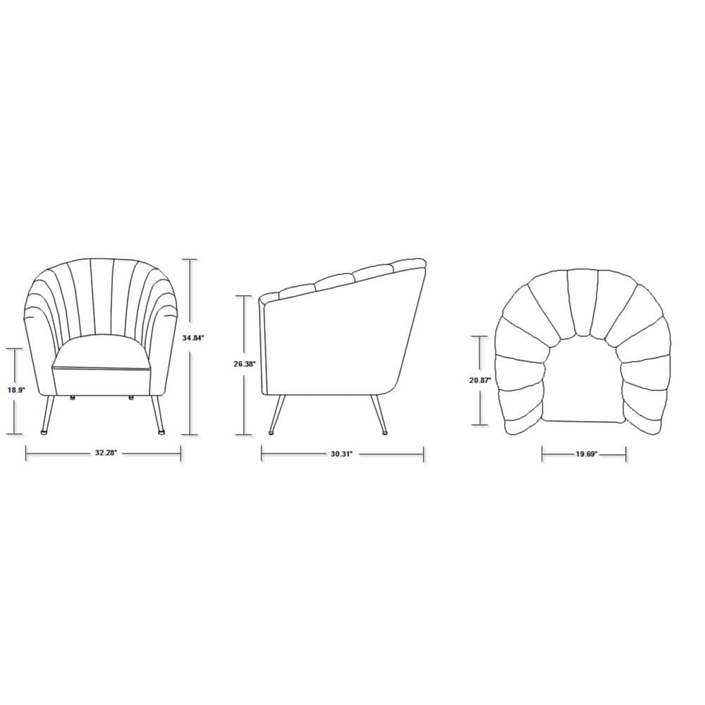 Blush Velvet Barrel Accent Chair with Wood Legs