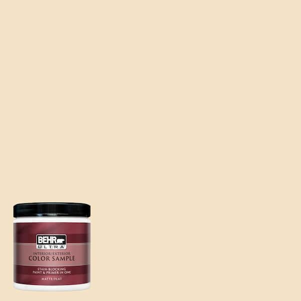 BEHR ULTRA 8 oz. #UL180-16 Cream Puff Matte Interior/Exterior Paint and Primer in One Sample