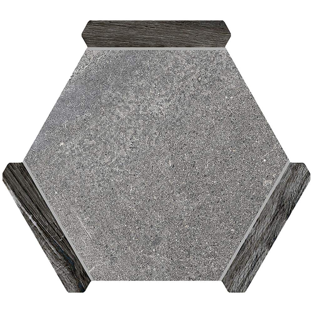 Fossil Gray Matte Porcelain Hexagon Tile 9x10