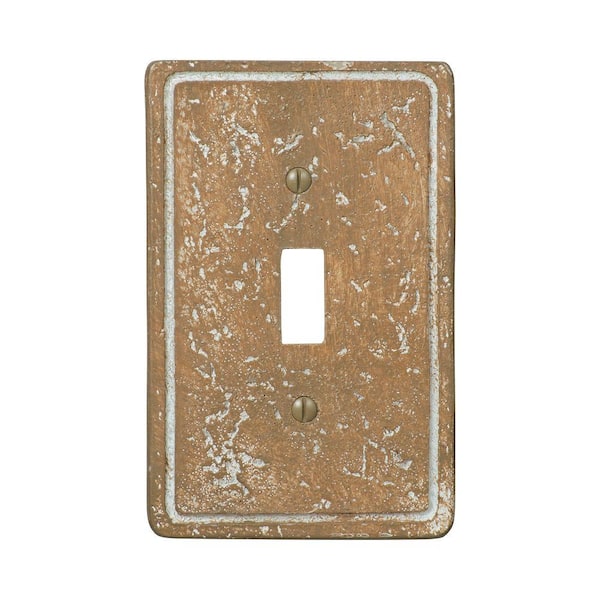 AMERELLE Faux Stone 1 Gang Toggle Resin Wall Plate - Noche