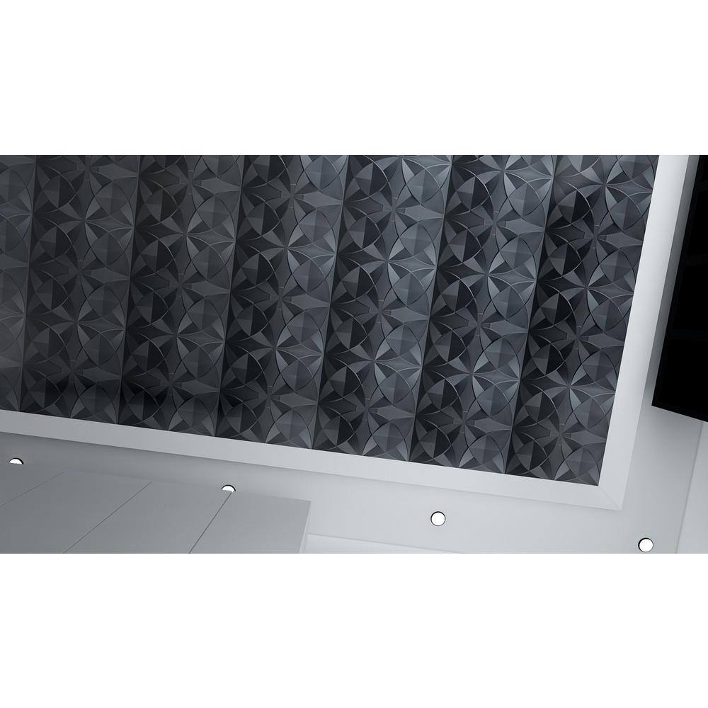 Black Floral PVC Decorative Ceiling Tile 24.61" x 24.61"