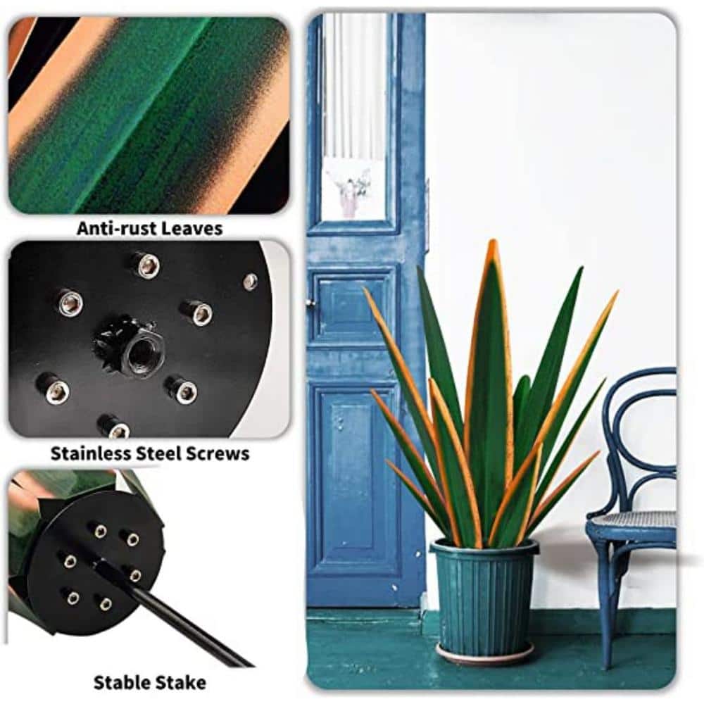 Large Dark Green Metal Agave Outdoor Sculpture