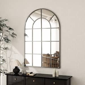 XRAMFY Black 30 in. W x 40 in. H Arched Windowpane Classic Accent ...