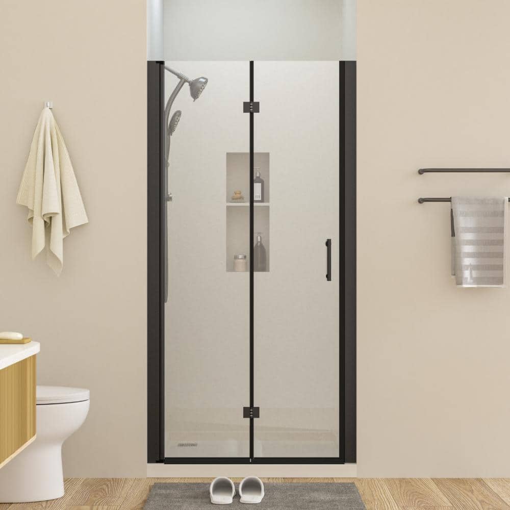 36 in. W x 72 in. H Matte Black Bi-Fold Shower Door with Semi-Frameless Design and 1/4 in. Tempered Glass price history on PriceWatchPro