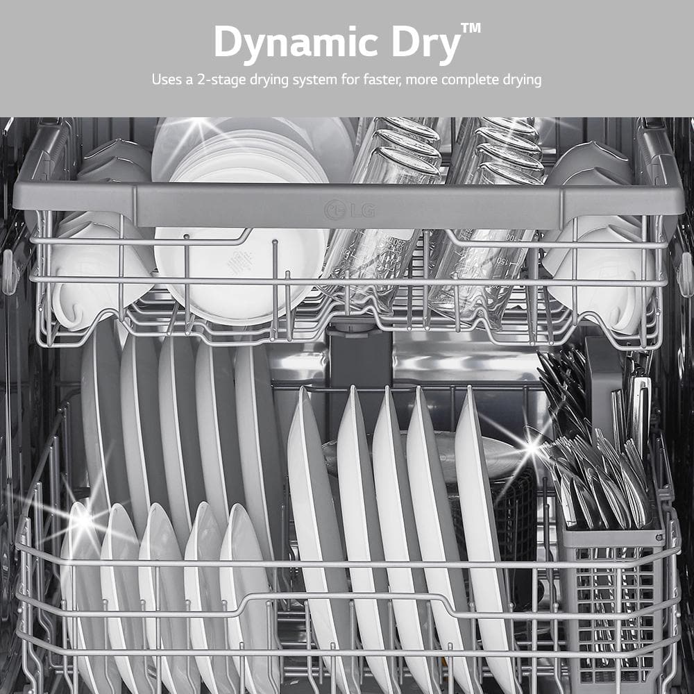24" White Smart Front Control Dishwasher