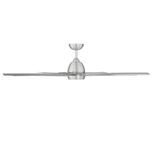 Mocha XL 66 in. Indoor/Outdoor Brushed Aluminum 8-Blade Smart Ceiling Fan with Remote Control