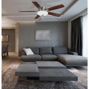 Minute 52 in. Integrated LED Indoor Brushed Nickel Ceiling Fan with Light Kit