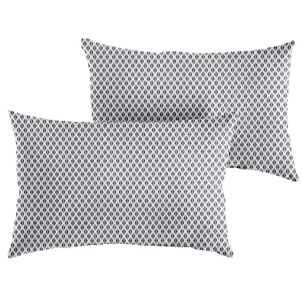 SORRA HOME 12 in. H x 18 in. W x 6 in. D Rectangle Outdoor Lumbar Pillow (2-Pack) in Sunbrella
