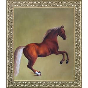 Whistlejacket by George Stubbs Rococo Silver Framed Animal Oil Painting Art Print 25.5 in. x 29.5 in.