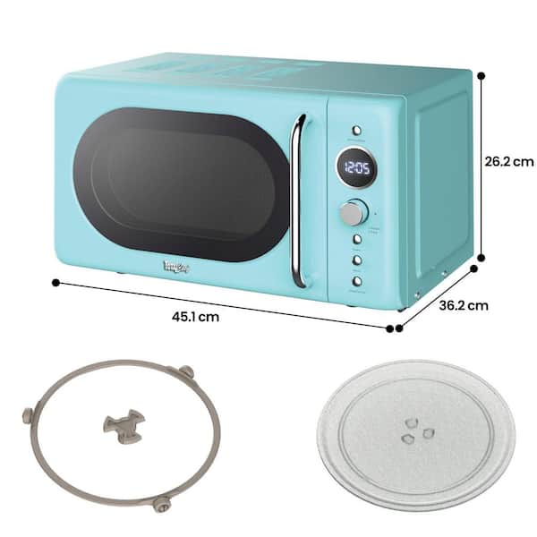 Total Chef Retro Microwave Oven, 700W, 0.7 Cu Ft, Digital Quick
