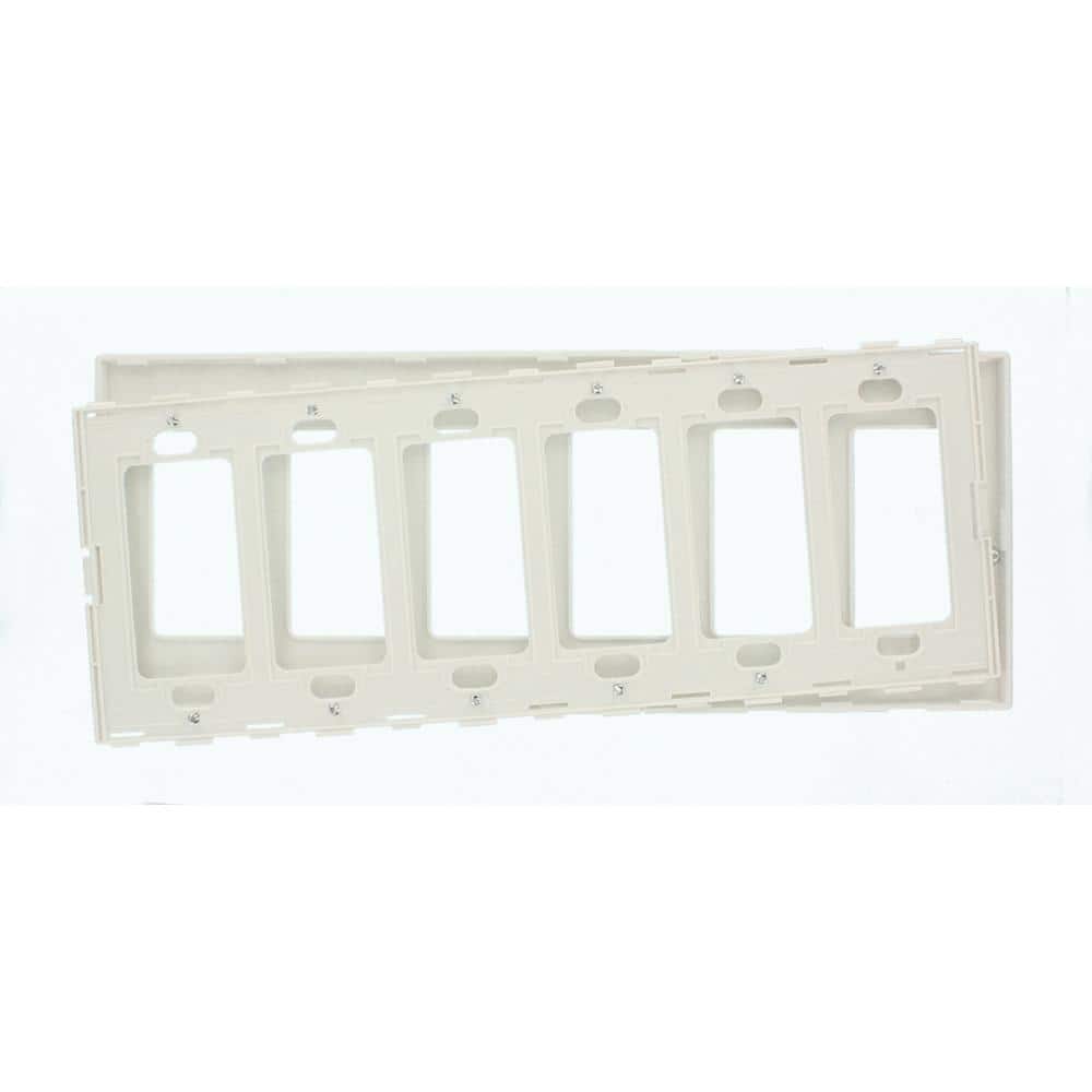 White Screwless 6-Gang Decora Wallplate