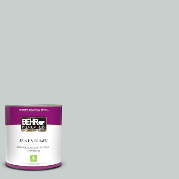 BEHR PREMIUM PLUS 1 qt. #720E-2 Light French Gray Eggshell Enamel Low Odor Interior Paint & Primer