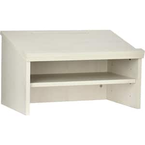 White Tabletop Podium Lectern with Adjustable Shelf with Black Cover