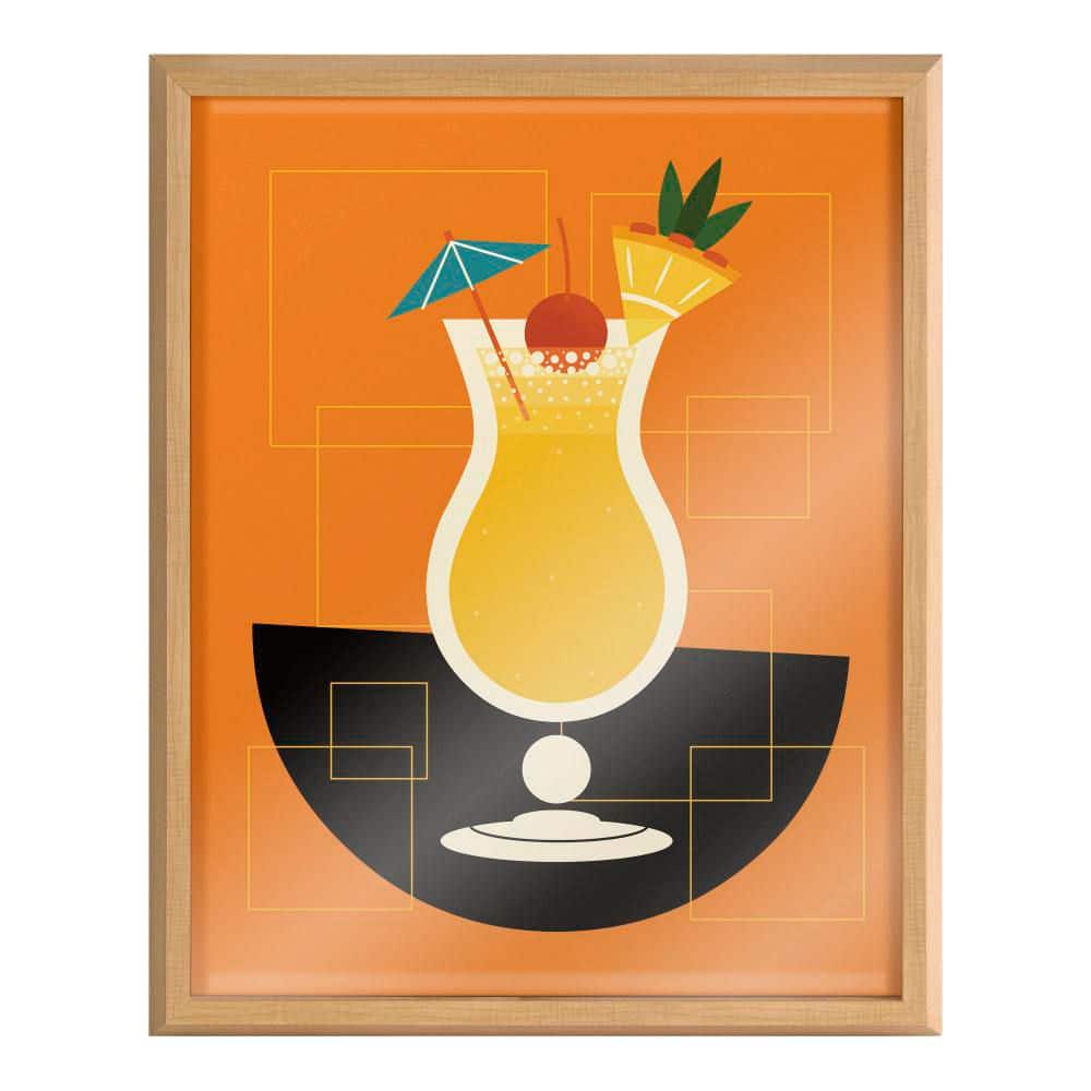 Amber Leaders Pina Colada Framed Glass Wall Art, 16x20