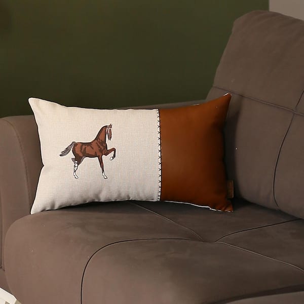 Embroidered Horse Pillow