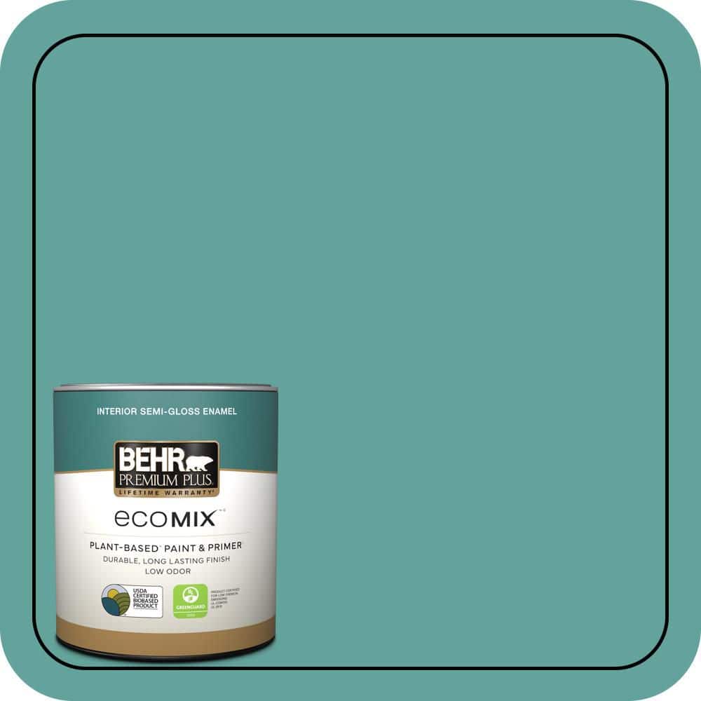 1 qt. #M450-5 Aqua Rapids Semi-Gloss Enamel EcoMix Plant-Based Interior Paint & Primer price history on PriceWatchPro