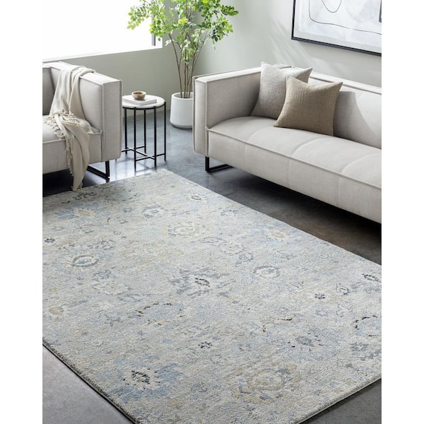 Avellino Light Olive Traditional Floral  2 ft. x 2 ft. Area Rug