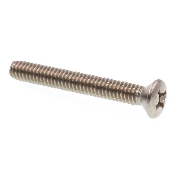 1/4-20 x 2" Slotted Oval Head Machine Screws Stainless Steel 18-8 Qty 25 