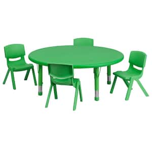 Green 5-Piece Table and Chair Set