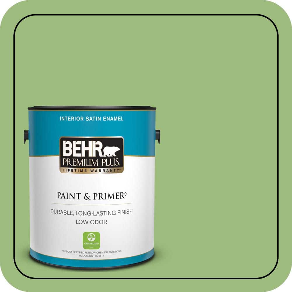 1 gal. #P380-5 Gleeful Satin Enamel Low Odor Interior Paint & Primer price history on PriceWatchPro