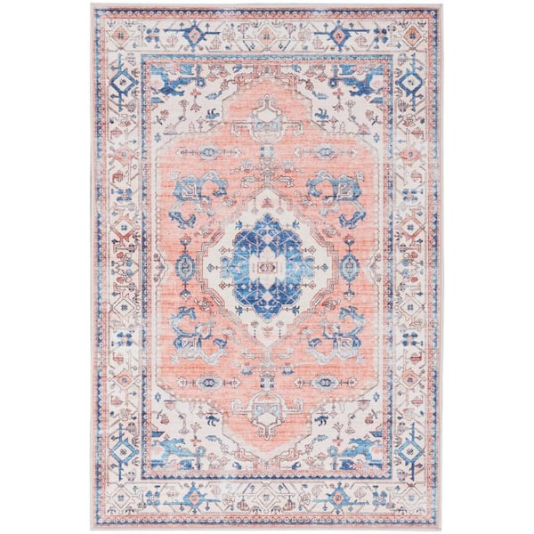 Nourison Fulton Coral  doormat 2 ft. x 3 ft. Vintage Persian Traditional Kitchen Area Rug