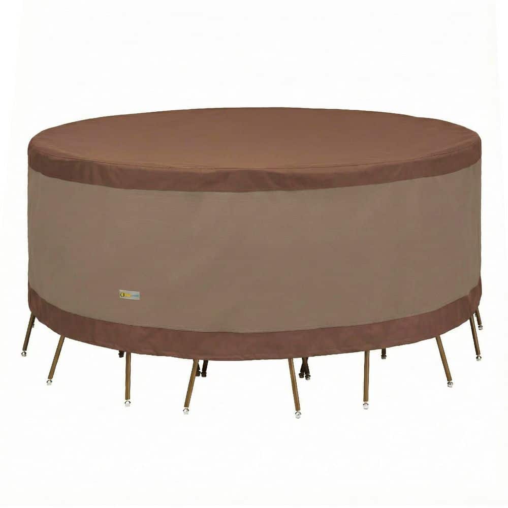Duckcovers Ultimate 108 in. Dia. x 29 in. H Round Patio Table and Chair Set Cover