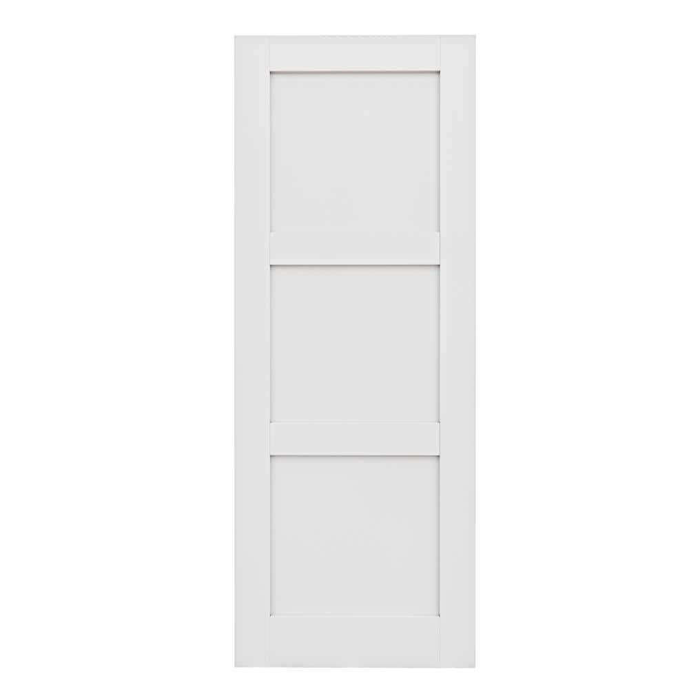 28 in. x 96 in. 3-Lite Paneled Blank Solid Core Composite Manufacture Wood White Primed Interior Door Slab price history on PriceWatchPro