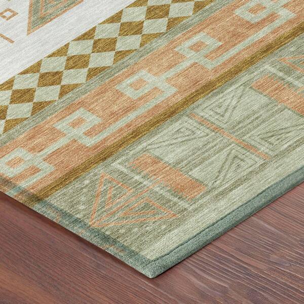 Chantille Machine Washable Indoor/Outdoor Abstract ACN2683 Celery 9 ft. x 12 ft. Area Rug