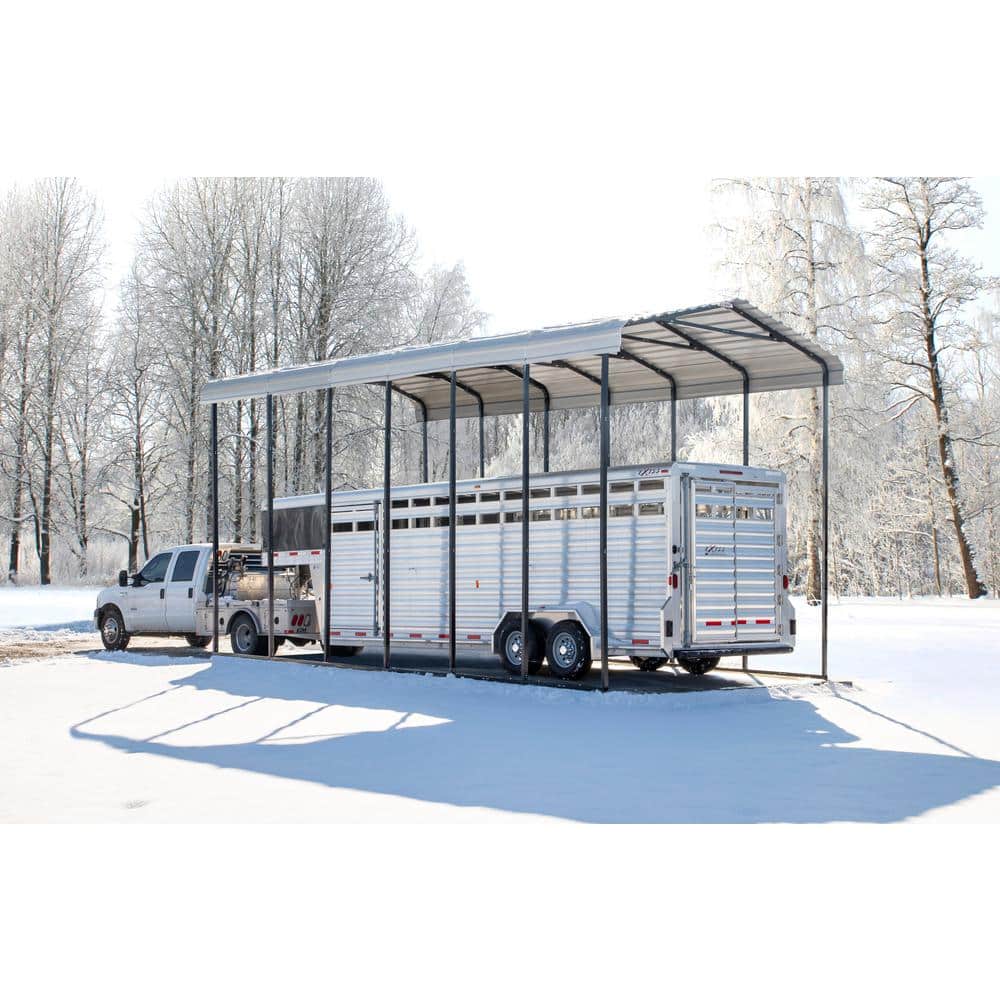 14 ft. x 29 ft. Galvanized Steel RV Carport with Eggshell Finish