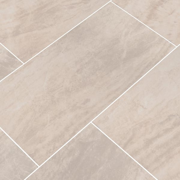 Pavia Crema 12 in. x 24 in. Polished Porcelain Floor and Wall Tile (16 sq. ft. / case)