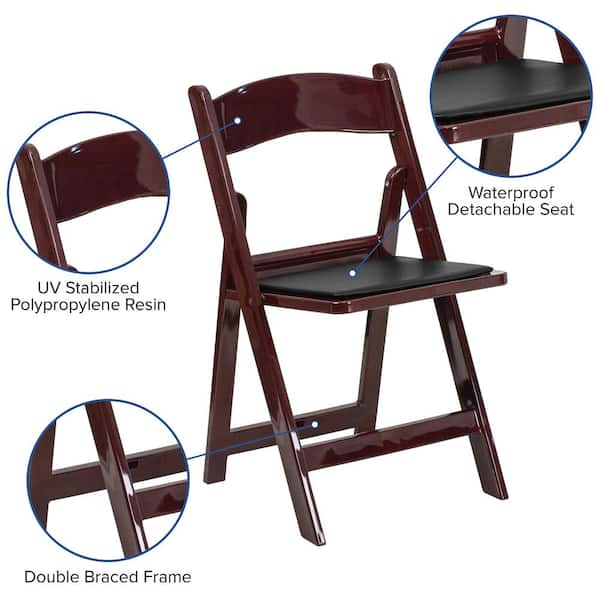 Mahogany resin folding chairs new arrivals